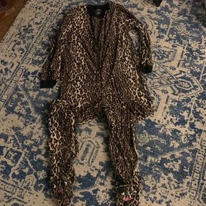 Nick & Nora Leopard One Pc Footed PJ  Pajama